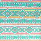 Swim Knit Nylon Spandex Fluorescent Aztec 30" Remnant