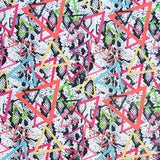 Swim Knit Poly Spandex Fluorescent Triangles Animal Print