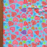 Swim Knit Nylon Spandex Fluorescent Hearts