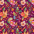 Cotton Print Fluttering Gardens Butterfly Floral Paisley Sangria 44/45" Fabric