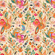 Cotton Print Fluttering Gardens Butterfly Floral Paisley Sangria 44/45 Fabric
