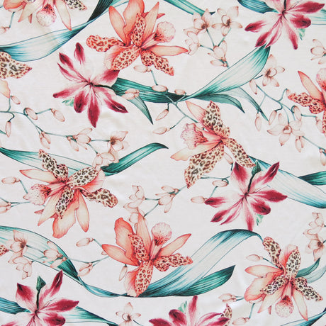 Swim Knit Nylon Spandex Fly Away Orchid White Peach Colorway