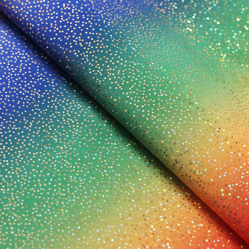 Skyline Polyester Spandex Fabric - Multi Rainbow Ombre, 58-60" Width (1 Yard)