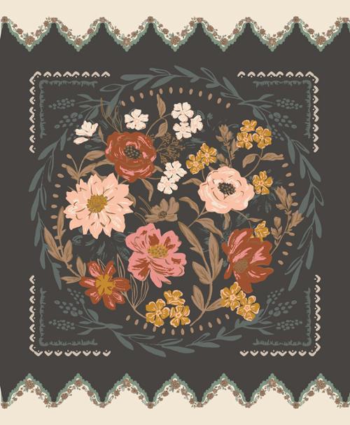 Cotton Print Panel Foraged Found Iron 36 x 44