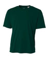 A4 N3142 Cooling Performance Crew Micro Poly Interlock Fabric - Forest, Moisture Wicking, Sun Defense, 4.0 Ounce (1 Piece)