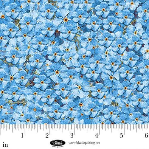 Cotton Print Forget Me Not Blue Fabric 44/45"