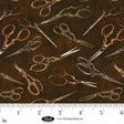 Cotton Print Forget Me Not Brown Fabric 44/45"