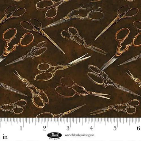 Cotton Print Forget Me Not Brown Fabric 44/45"