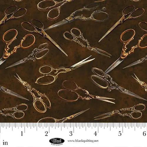 Cotton Print Forget Me Not Brown Fabric 44/45"