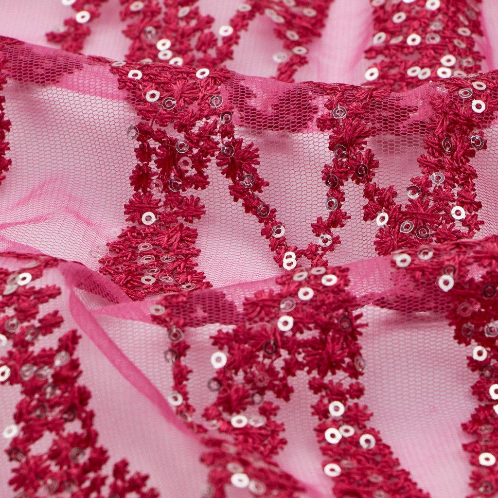 Embroidered Mesh Sequin Fabric