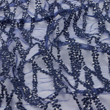 Forget Me Not Embroidered Mesh Fabric - Polyester Mesh With Embroidered Sequin, 52/54" Cut Width, 50" Usable Width, 200 Gsm, Color Options (1 Yard)