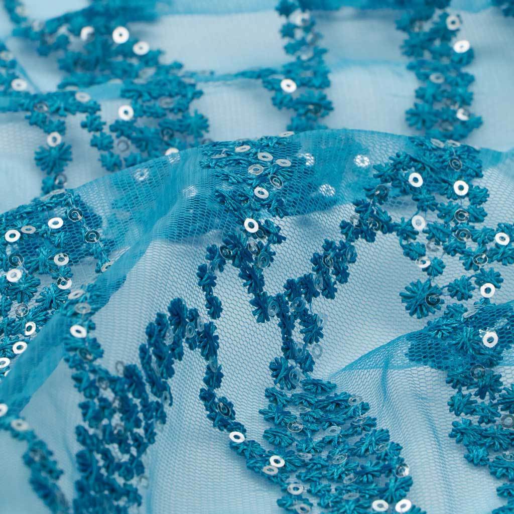 Embroidered Mesh Sequin Fabric