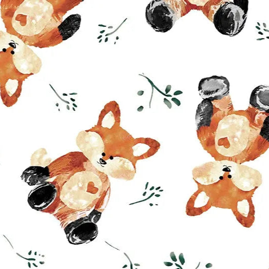 Cuddle Fabric Foxxy Digital Rust Fox Print