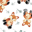 Cuddle Fabric Foxxy Digital Rust Fox Print