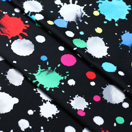 Foxy Lady Dots Nylon Spandex Fabric - Multiple Colors, Paint Splatter Dots, 58/60" Width (1 Yard)