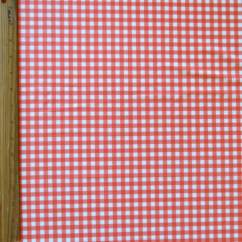 Swim Knit Fresh Salmon Gingham Poly Spandex