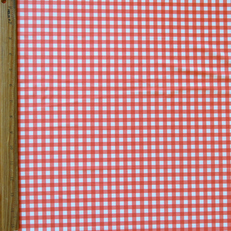 Swim Knit Fresh Salmon Gingham Poly Spandex