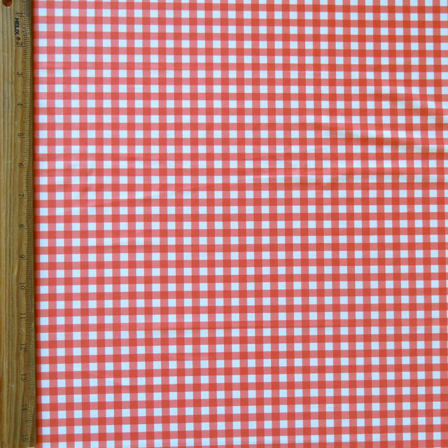 Swim Knit Fresh Salmon Gingham Poly Spandex