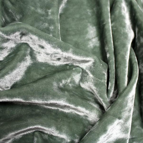 Frozen Crushed Stretch Velvet Polyester Spandex Fabric - Dust, Purple Haze, Grape, Lilac, Rosy Peach, Putty, Sage, Teal Green, Turquoise, Royal, Steel, Off-White, Black, 56" Width (1 Yard)