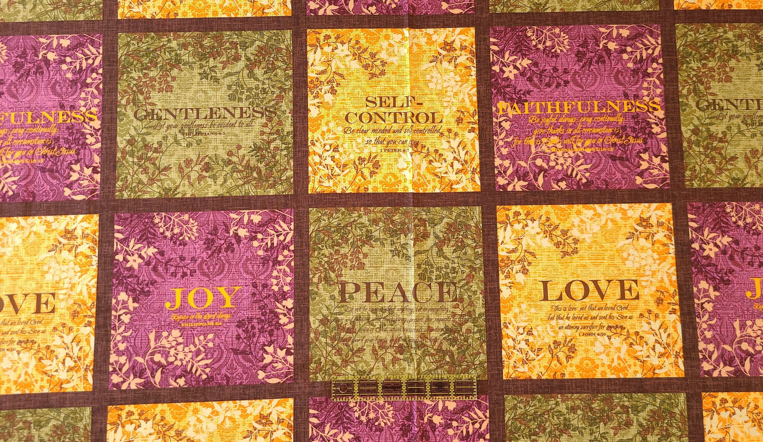 Fabric Panel Fruit of Spirit Love Joy Peace 24"x44"