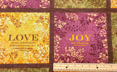 Fabric Panel Fruit of Spirit Love Joy Peace 24"x44"