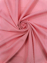 Gingham 1/8 Squares Polyester Poplin Fabric - Checkered Gingham, 60" Width (1 Yard)
