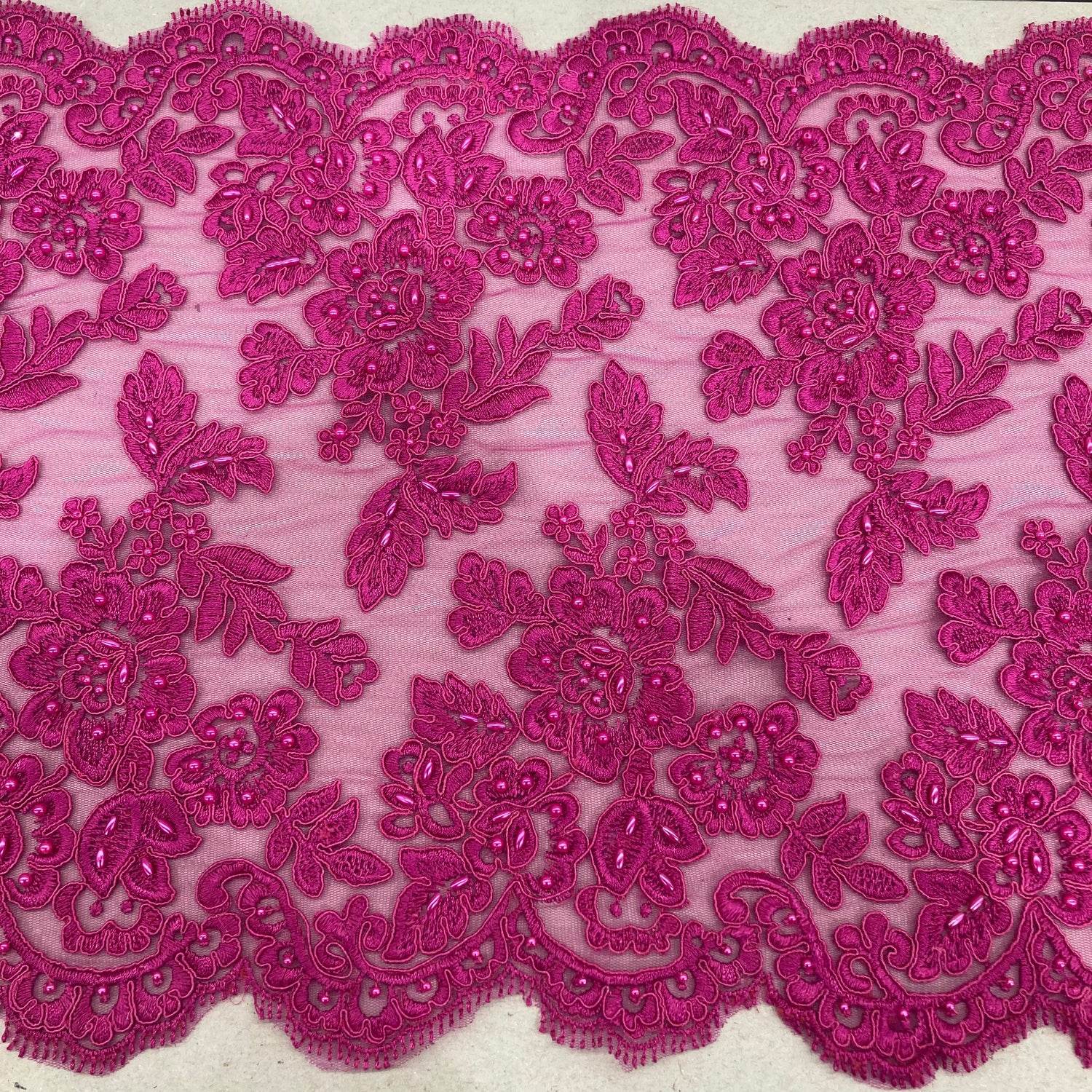 Beaded Corded Lace Trim