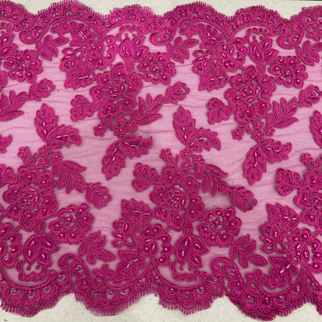 Beaded Corded Lace Trim 14.5" Double Sided