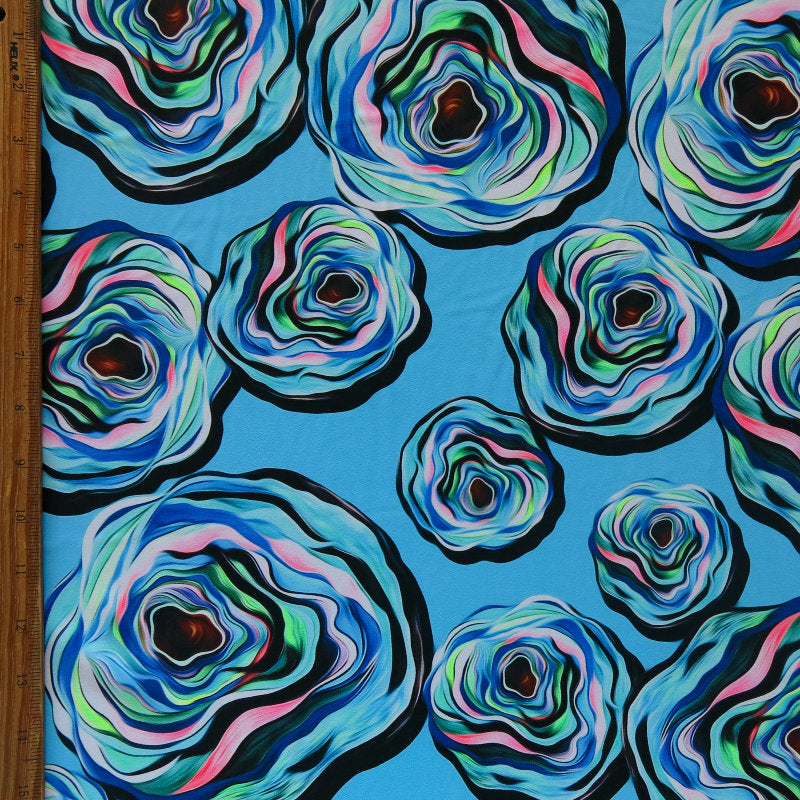 Swim Knit Full Bloom Nylon Spandex Floral