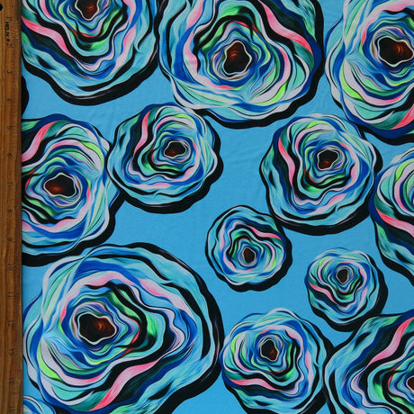 Swim Knit Full Bloom Nylon Spandex Floral