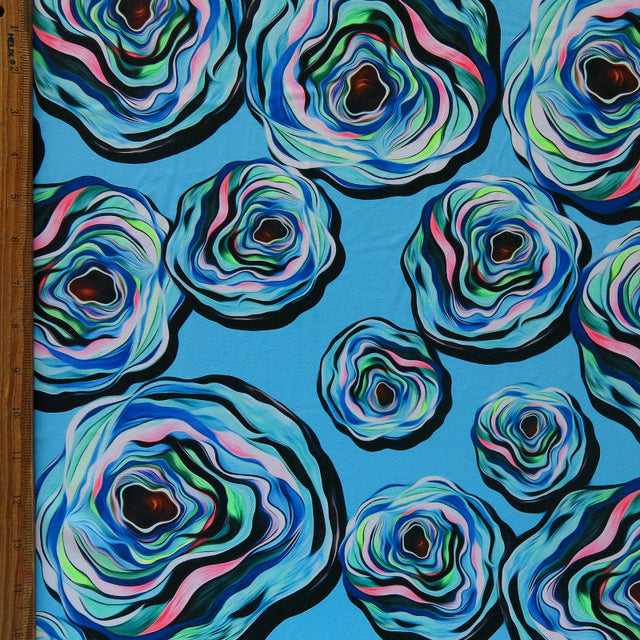 Swim Knit Full Bloom Nylon Spandex Floral