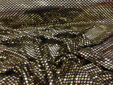 Gold Diamond Sequin Metallic Lurex Fabric - Black, Diamond Sequin Pattern, 58" Width (1 Yard)
