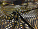 Gold Diamond Sequin Metallic Lurex Fabric - Black, Diamond Sequin Pattern, 58" Width (1 Yard)