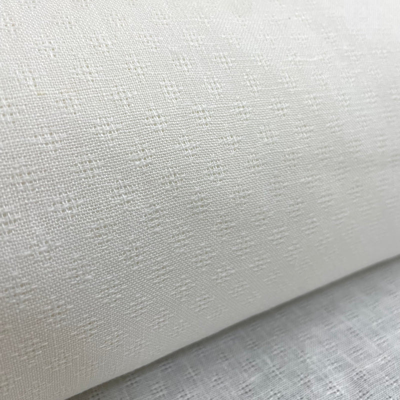 1 Yard Ivory Diamond Jacquard Linen Natural Craft Fabric 60" Width