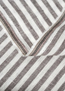 1 yarda de tela de lino puro teñido en hilo con rayas de 1/4 de pulgada bicolor natural, ancho 58 pulgadas