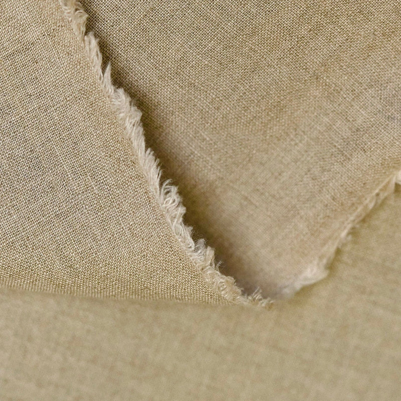 Pure Linen Fabric Dark Natural