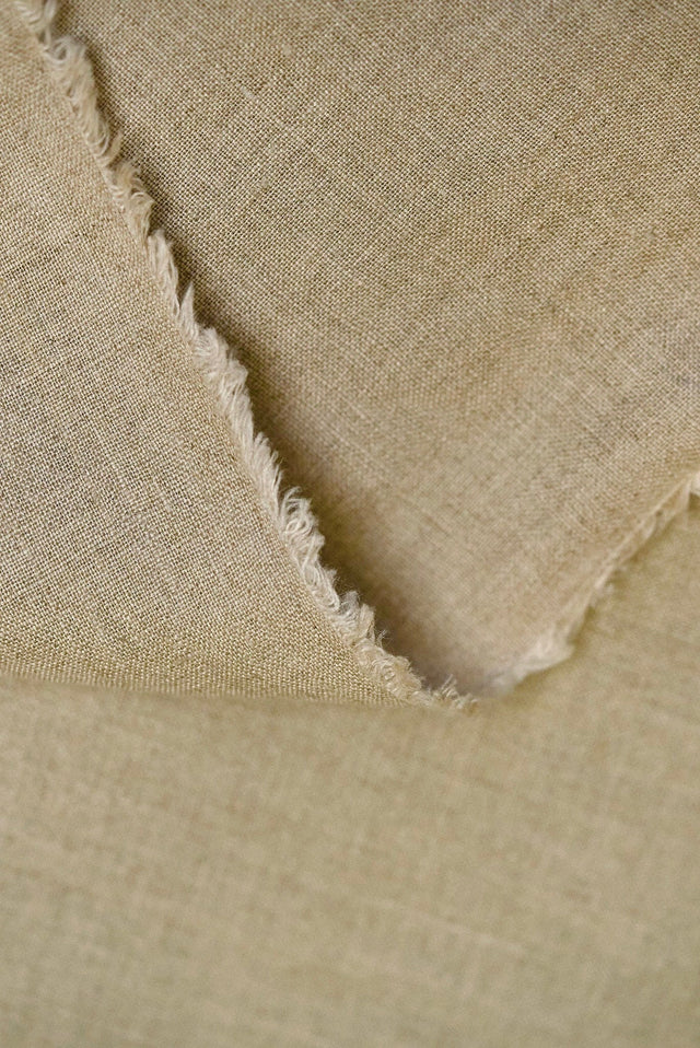 Pure Linen Fabric Dark Natural