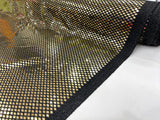 Gold Diamond Sequin Metallic Lurex Fabric - Black, Diamond Sequin Pattern, 58" Width (1 Yard)