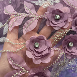 Beaded 3D Floral Lace Fabric 52" Wide