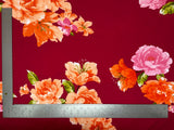 1 Yard Techno Crepe Knit Fabric Floral Design Soft Stretch 60 Inch Width