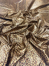 Cheetah Print Stretch Latex Fabric - Brown/Black Cheetah Print, 58" Width (1 Yard)