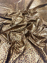 Cheetah Print Stretch Latex Fabric - Brown/Black Cheetah Print, 58" Width (1 Yard)