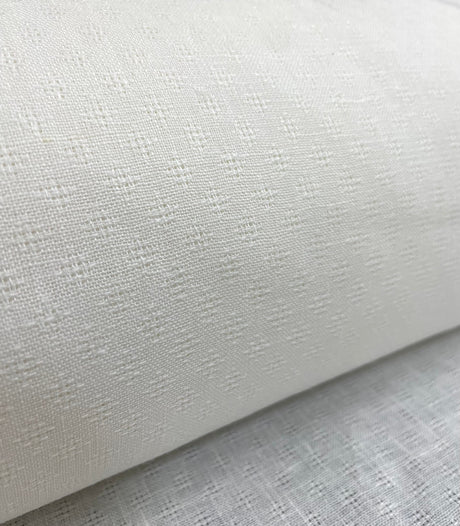 Linen Jacquard Diamond Ivory Fabric