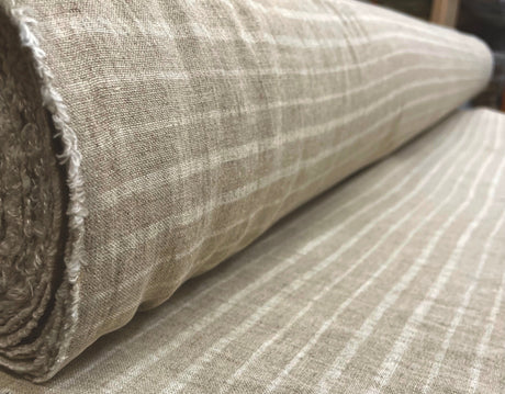 Linen Yarn-Dyed Stripe Fabric