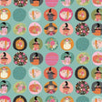 Cotton Print Fabric Teal Fun Dots 44/45"
