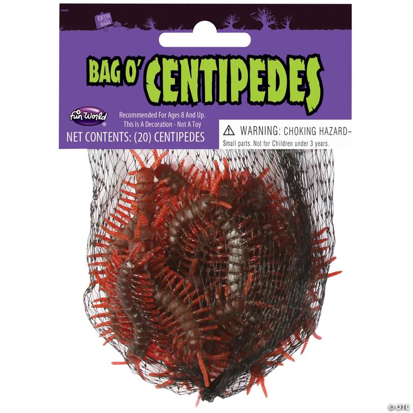 Fun World® Realistic Bag of Centipedes Halloween Decoration - 20 pc