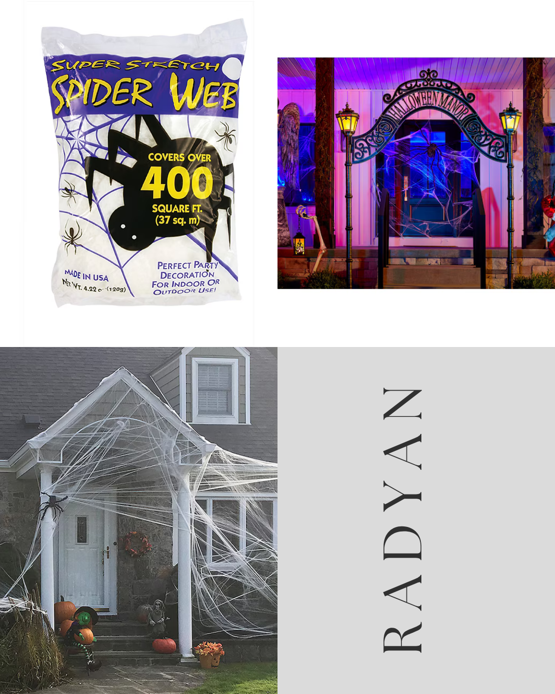 Fun World 400 Sq Ft Super Stretch Spider Web