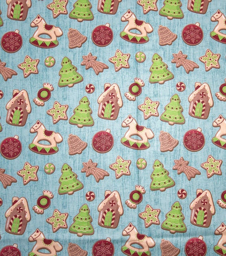 Quilting Cotton Holiday Cookies Christmas Fabric 100% Cotton