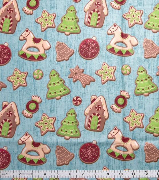Quilting Cotton Holiday Cookies Christmas Fabric 100% Cotton