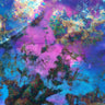 Funky Clouds Nylon Spandex Fabric - Tie-Dyed Foil Print, Lime/Turquoise, 56" Width (1 Yard)